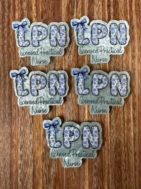 5 Pc LPN Acrylic Flatbacks